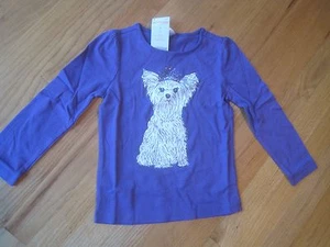 Girl GYMBOREE GLITTER CROWN TIARA YORKIE PUPPY DOG PURPLE shirt top NWT 4 - Picture 1 of 4