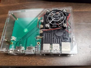 Raspberry Pi 4 Model B clear Case XL heatsink & dual fans & HDMI expansion board - Picture 1 of 12