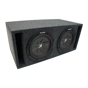 Universal Car Stereo Slotted S Port Dual 12" Kicker CompR CWR12 Sub Box 2 Ohm - Picture 1 of 5