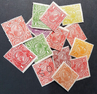 ***MINT*** Bulk KGV & Pre-Decimal Australian Stamps. Includes Official. (A764) • 1.25$