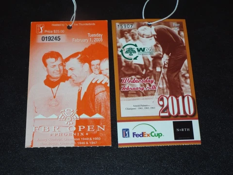 Arnold Palmer & Ben Hogan Phoenix Open Golf Tickets 2005 & 2010 Cover