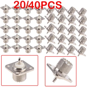 20/40PCS UHF Female Jack SO-239 Bulkhead Panel Chassis Mount Connector USA - Picture 1 of 13