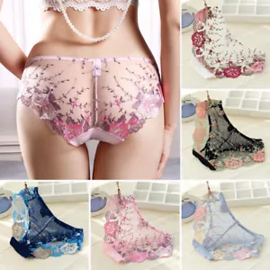 Fashion Women Lace Underwear Lingerie G-string Briefs Panties Thongs Knickers UK - Picture 1 of 17