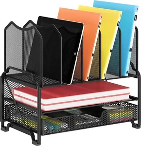 Mesh Schreibtisch Datei Organizer, Bürobedarf Schreibtisch Aufbewahrung mit Schiebeschublade - Bild 1 von 3