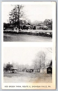 Postal Red Brook Farm Route 6 Shohola Falls Pennsylvania PA Gasolinera c1940 - Imagen 1 de 2