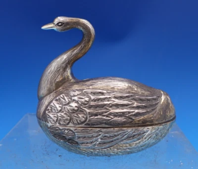 Plato de caramelo de plata esterlina mexicano Tane cubierto en forma de cisne interior GW (#8468) Foto 1 de 4
