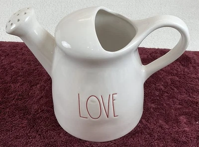 NEW Rae Dunn by Magenta “LOVE” Spell Out Ceramic Watering Can Pitcher *READ* - Image 1 of 4