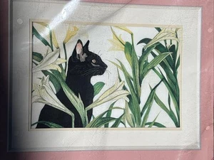Kit de bordado punto de cruz vintage del corazón gato sofisticado nuevo raro - Imagen 1 de 5