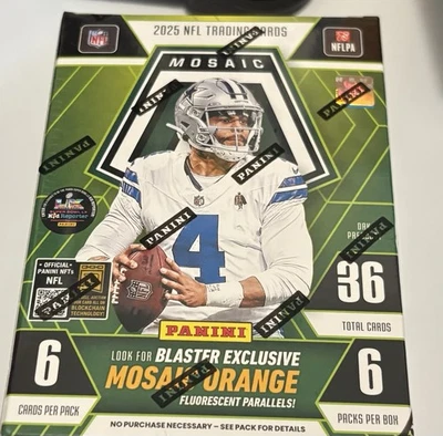 2025-26 Panini Mosaic Football NFL Trading Cards Factory Sealed Blaster Box New - Image 1 of 4