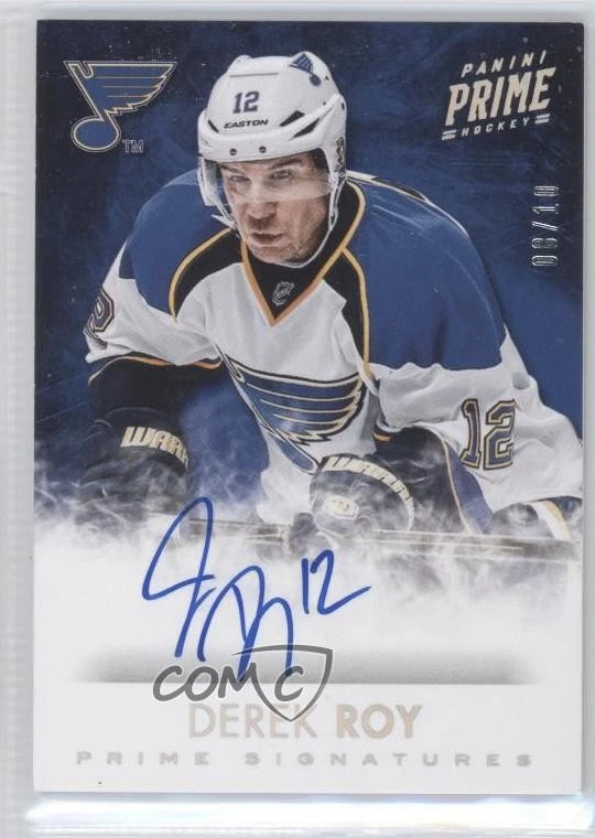 2013-14 Panini Prime Signatures Holo Silver /10 Derek Roy #S-DR Auto - Image 1 of 2