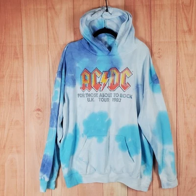 Sudadera con Capucha Gráfica ACDC 2x Multicolor Tie Dye Música Banda AC/DC Foto 1 de 4
