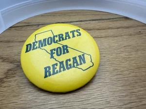 1980 Ronald Reagan Political Pinback Button California Democrats for Reagan - Bild 1 von 2