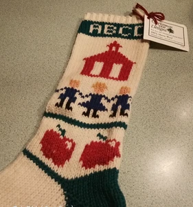 1994 Christmas Cove Designs Maine Wolle Strick A B C D Weihnachtsstrumpf Neu mit Etikett - Bild 1 von 6
