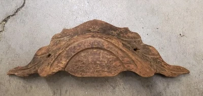  Antique Victorian Carved Arched Drawer Pull 6-7/8" wide Wood - Image 1 of 4