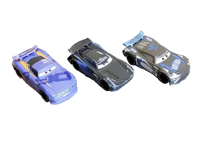 Cars 3 Lotto 3 Auto NASCAR Jackson Storm Harvey Rodcap Daniel Swervez Metallo - Immagine 1 di 4