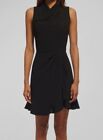 $405 Shoshanna Women's Black Isla Draped Sleeveless Mini Dress Size 2