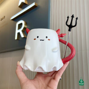Starbucks Coffee Cup Halloween Little Devil Ceramic Mug with Stirring Stick