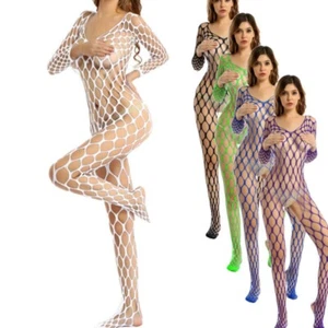 Women Sexy Fishnet Bodysuit Sheer Body Stocking Lingerie Babydoll AU - Picture 1 of 137