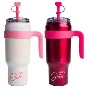 Paris Hilton 40 Unzen Edelstahl Becher Set mit abnehmbarem Griff, 2 Stück - Bild 1 von 6