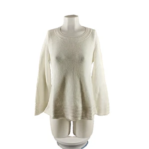 NWT STYLE&CO Fall Textured Sweater SMALL(4-6) White Cotton Blend Pullover - Picture 1 of 13