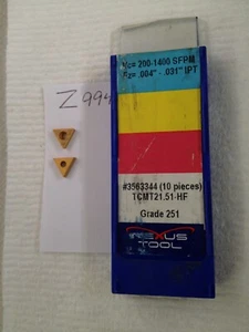 10 NEW NEXUS TCMT 21.51-HF CARBIDE INSERTS. GRADE: 251. FACTORY PACK {Z994} - Picture 1 of 1