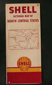 1952 Michigan Wisconsin Minnesota road map shell gas oil North Central #6 - Picture 1 of 3