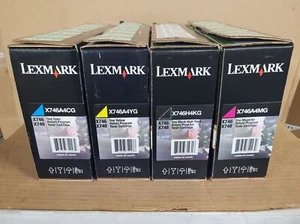 -NEW- Lexmark X746A4MG, X746A4YG, X746A4KG, X746A4CG 4PK Toner Cartridges Set - Imagen 1 de 2