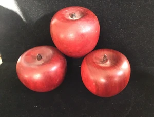 ÄPFEL RUSTIKAL OBST Holz geschnitzt Äpfel Bauernhaus 3er Set - Bild 1 von 7