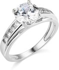 3.0 Ct Round Real 14K White Gold Created Diamond Engagement Wedding Ring Trellis