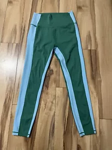 Anthropologie Wilo The Label Green & Blue Color Block Athletic Legging Sz M - Picture 1 of 9