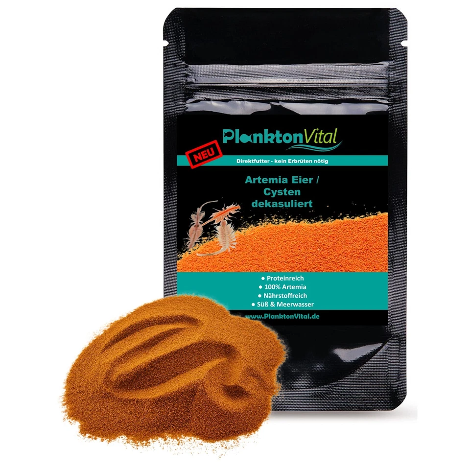 PlanktonVital entkapselte Artemia Eier Meerwasser Süßwasser Fischfutter 100ml - Bild 1 von 4