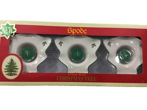 Spode Tea Light Christmas Tree  Ceramic Candle Holders Set of 3 Vintage - Picture 1 of 5