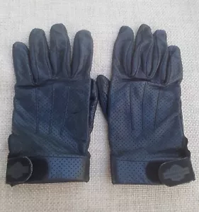 Guantes Harley Davidson de cuero negros con logotipos de goma talla L/XL para hombre - Imagen 1 de 5