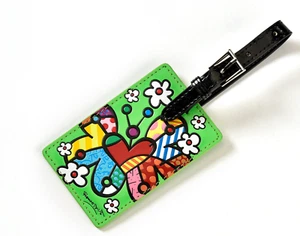 ROMERO BRITTO LUGGAGE TAG : Butterfly Heart design * NEW * - Picture 1 of 2