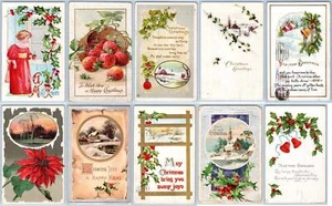 LOTE/10 POSTALES ANTIGUAS NAVIDAD VINTAGE PRINCIPIOS DE 1900 ESTADO VARÍA #96 - Imagen 1 de 12