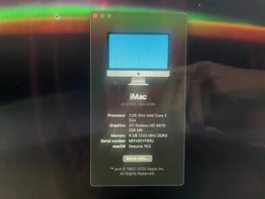 iMac (10.1) Late 2009 - 21.5 - Sequoia 15.5 - 8GB Ram - 120GB SSD - Afbeelding 1 van 8