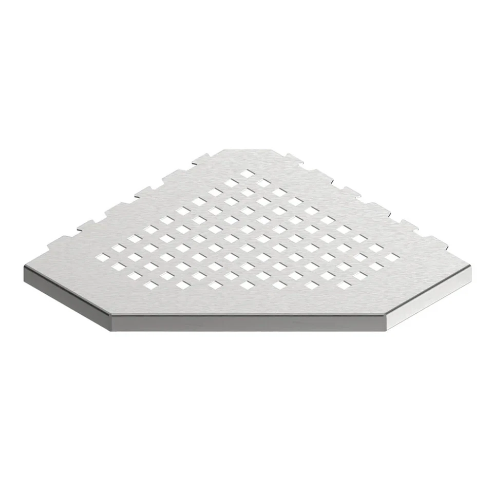 GURU USA Evolux Estante de ducha de esquina de acero inoxidable, más trapezoidal, cepillado Foto 1 de 4