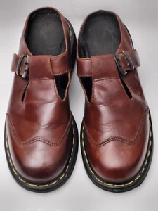 Dr. Martens 2A87 cinturino slip-on marrone barra a T Mary Janes taglia US 9,5/UK 7 - Foto 1 di 12