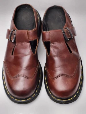Dr. Martens 2A87 Brown Slip-On Single Strap T-Bar Mary Janes  Size US 9.5/UK 7 - Image 1 of 4
