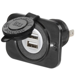 NARVA 81134BL HEAVY DUTY DUAL USB SOCKET WITH DUST COVER 29mm 5V @ 2.5A - Picture 1 of 4