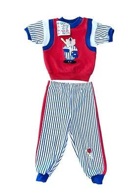 小步全新蹒跚学步男孩复古两件式棒球套装衬衫裤子 24 个月 — 第 1/4 张图片