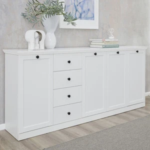 trendteam Sideboard Wohnzimmerschrank Kommode Anrichte Brandson Weiß 195 x 88 cm - Bild 1 von 2
