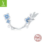Fashion Women Authentic S925 Sterling Silver Flower Fairy Charms Fit Bracelets
