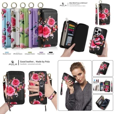For iPhone 14 Pro Max 11 12 13 XR 8+ 7 PU Leather Wallet Card Flip Phone Case - Image 1 of 4