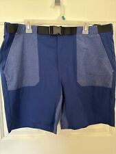 NWT  Men’s St. Johns Bay Nylon Spandex Blue Pocket Belted Utility Shorts Size 38