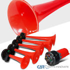 5Pcs Trumpets Musical Dukes Of Hazzard Dixie Horn Kit 125Db+Air Compressor Red