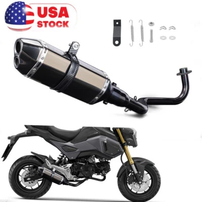 Tubo silenciador de cabezales de sistema de escape de montaje bajo para Honda Grom MSX 125 2013-2025 Foto 1 de 4
