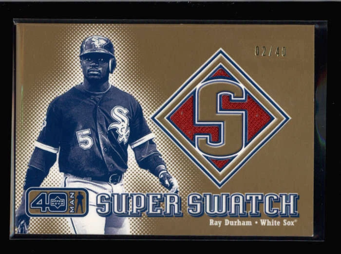 RAY DURHAMN 2002 CUBIERTA SUPERIOR 40 HOMBRE SUPER MUESTRA JUEGO CAMISETA USADA #02/40 AY1338 Foto 1 de 1