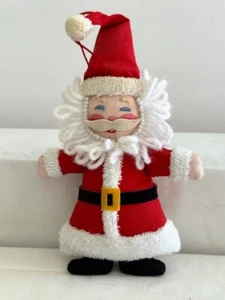 Vtg 1960s Mr Santa Claus CLOTH Doll Christmas Ornaments 6' - Picture 1 of 9
