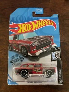 Hot Wheels Rod Squad 5/10 Classic '55 Nomad 183/250 Red - Picture 1 of 2